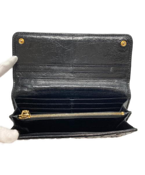 MIU MIU（ミュウミュウ）MIU MIU (ミュウミュウ) マテラッセ ロングウォレット ブラックの古着・服飾アイテム