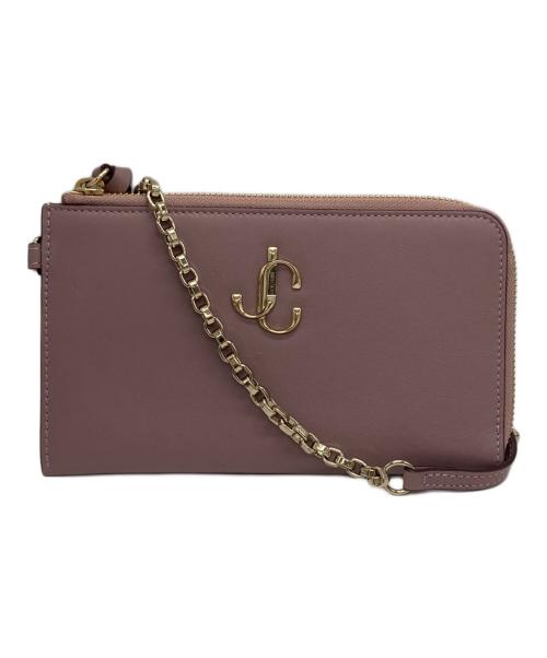 JIMMY CHOO（ジミーチュウ）JIMMY CHOO (ジミーチュウ) JOLLYショルダーウォレット ピンクの古着・服飾アイテム