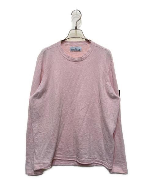 STONE ISLAND（ストーンアイランド）STONE ISLAND (ストーンアイランド) コンパスパッチ クルーネックニット ピンク サイズ:XLの古着・服飾アイテム