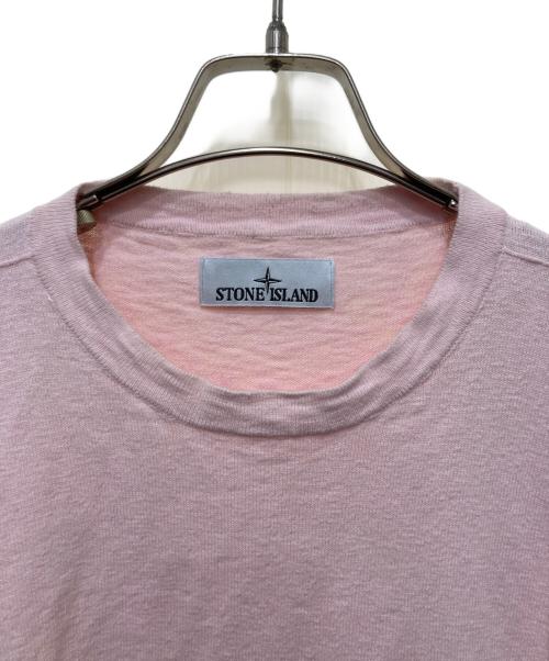 STONE ISLAND（ストーンアイランド）STONE ISLAND (ストーンアイランド) コンパスパッチ クルーネックニット ピンク サイズ:XLの古着・服飾アイテム