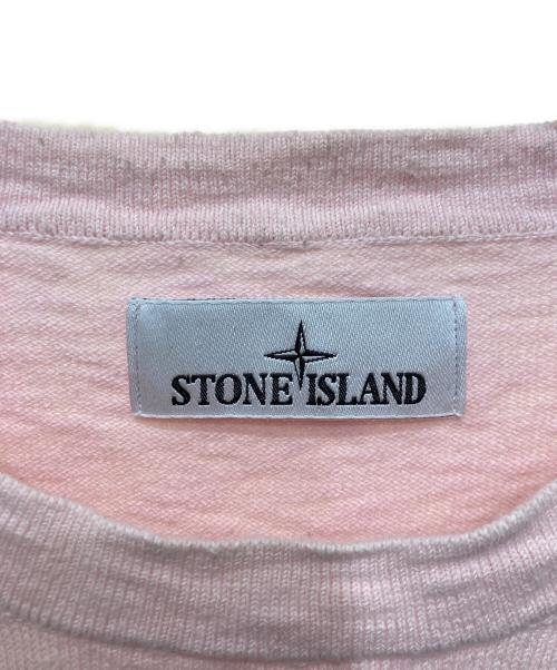 STONE ISLAND（ストーンアイランド）STONE ISLAND (ストーンアイランド) コンパスパッチ クルーネックニット ピンク サイズ:XLの古着・服飾アイテム