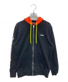DIESEL（ディーゼル）の古着「フード切替ジップパーカー」｜ブラック