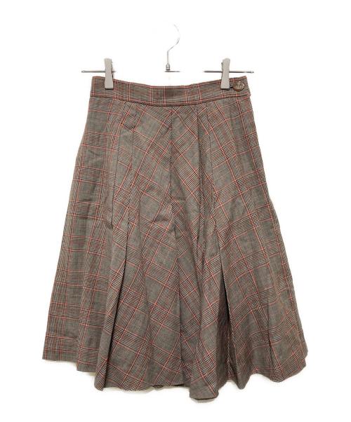 Vivienne Westwood RED LABEL（ヴィヴィアンウエストウッドレッドレーベル）Vivienne Westwood RED LABEL (ヴィヴィアンウエストウッドレッドレーベル) チェックプリーツスカート ベージュ サイズ:3の古着・服飾アイテム