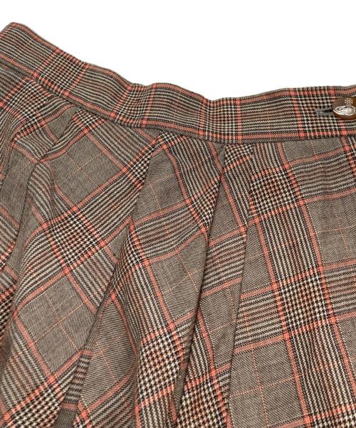 Vivienne Westwood RED LABEL（ヴィヴィアンウエストウッドレッドレーベル）Vivienne Westwood RED LABEL (ヴィヴィアンウエストウッドレッドレーベル) チェックプリーツスカート ベージュ サイズ:3の古着・服飾アイテム