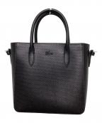 LACOSTEラコステ）の古着「ピケレザースモールショルダーバッグ」｜ブラック