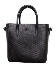 LACOSTE（ラコステ）の古着「ピケレザースモールショルダーバッグ」｜ブラック