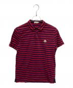 MONCLERモンクレール）の古着「ロゴワッペン付ポロシャツ/MAGLIA POLO MANICA CORTA」｜レッド×ネイビー