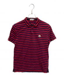 MONCLER（モンクレール）の古着「ロゴワッペン付ポロシャツ/MAGLIA POLO MANICA CORTA」｜レッド×ネイビー