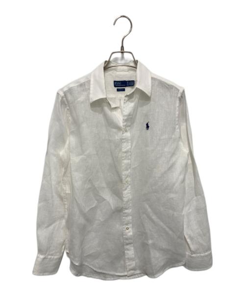 POLO RALPH LAUREN（ポロ・ラルフローレン）POLO RALPH LAUREN (ポロ・ラルフローレン) クラッシックフィットリネンシャツ ホワイト サイズ:XSの古着・服飾アイテム