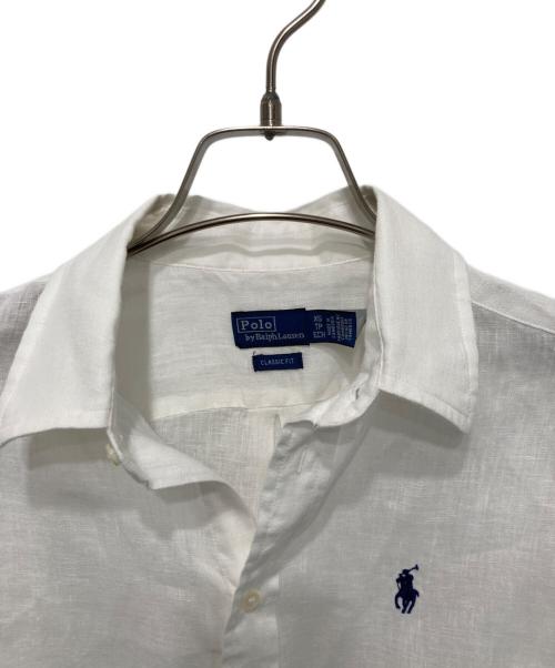 POLO RALPH LAUREN（ポロ・ラルフローレン）POLO RALPH LAUREN (ポロ・ラルフローレン) クラッシックフィットリネンシャツ ホワイト サイズ:XSの古着・服飾アイテム