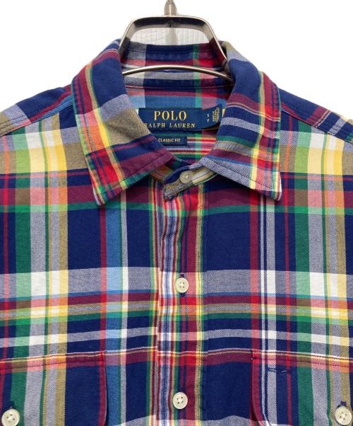 POLO RALPH LAUREN（ポロ・ラルフローレン）POLO RALPH LAUREN (ポロ・ラルフローレン) フラップポケットチェックシャツ マルチカラー サイズ:Ｓの古着・服飾アイテム