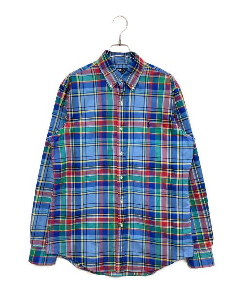 POLO RALPH LAUREN（ポロ・ラルフローレン）POLO RALPH LAUREN (ポロ・ラルフローレン) ボタンダウンチェックシャツ ブルー サイズ:Ｍの古着・服飾アイテム