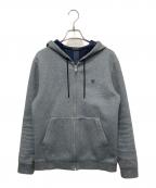 BLACK LABEL CRESTBRIDGEブラックレーベル クレストブリッジ）の古着「裏チェックジップパーカー」｜グレー
