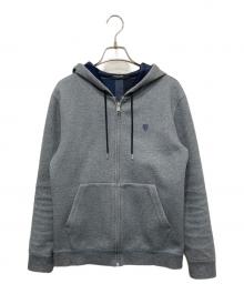 BLACK LABEL CRESTBRIDGE（ブラックレーベル クレストブリッジ）の古着「裏チェックジップパーカー」｜グレー