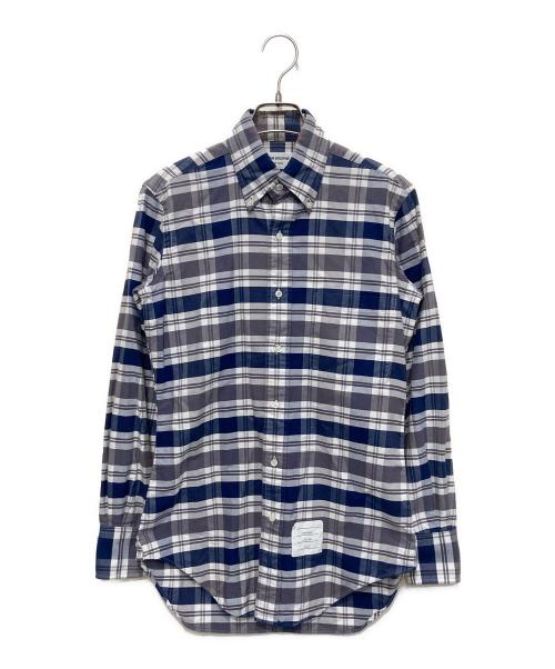 Thom Browne（トムブラウン）Thom Browne (トムブラウン) ボタンダウンチェックシャツ ブルー×ホワイトの古着・服飾アイテム