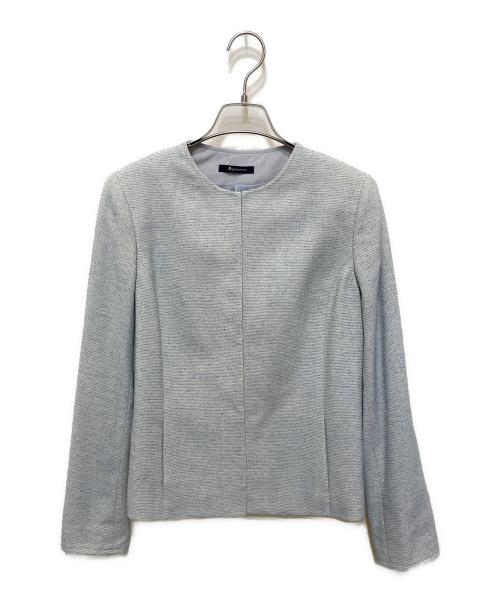 Aquascutum（アクアスキュータム）Aquascutum (アクアスキュータム) ノーカラージャケット スカイブルー サイズ:8の古着・服飾アイテム