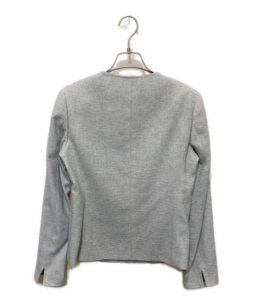 Aquascutum（アクアスキュータム）Aquascutum (アクアスキュータム) ノーカラージャケット スカイブルー サイズ:8の古着・服飾アイテム