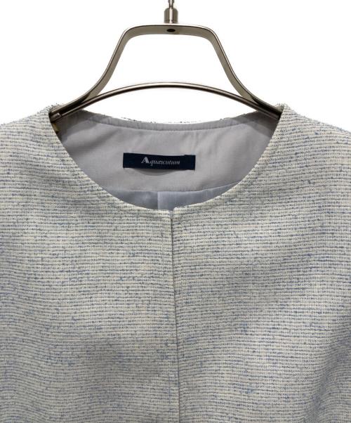 Aquascutum（アクアスキュータム）Aquascutum (アクアスキュータム) ノーカラージャケット スカイブルー サイズ:8の古着・服飾アイテム