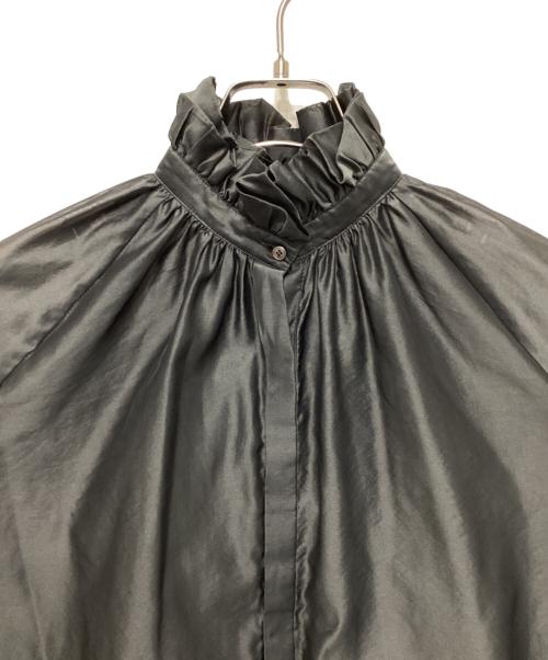 AK+1 Demi-Luxe BEAMS（エーケーワン）AK+1 Demi-Luxe BEAMS (エーケーワン) パフカラーシアーブラウス グレー サイズ:FREEの古着・服飾アイテム