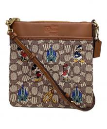 COACH×DISNEY（コーチ×ディズニー）の古着「キット メッセンジャー クロスボディ シグネチャー ミッキーマウス エンブロイダリー」｜ベージュ