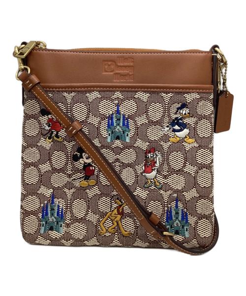 COACH（コーチ）COACH (コーチ) DISNEY (ディズニー) キット メッセンジャー クロスボディ シグネチャー ミッキーマウス エンブロイダリー ベージュの古着・服飾アイテム