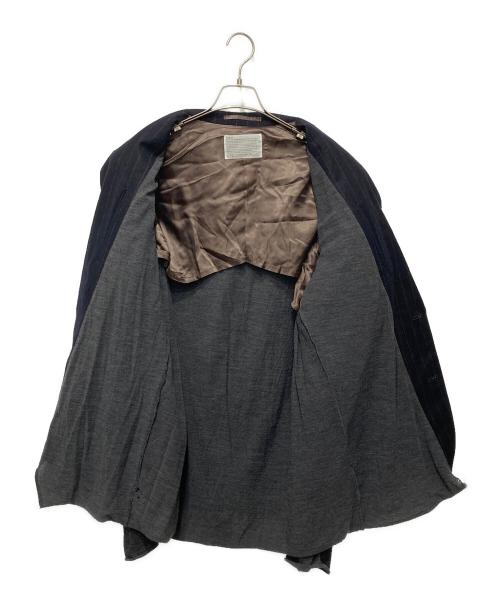 KOLOR（カラー）KOLOR (カラー) カシミヤ混ウールストライプテーラードジャケット ネイビー サイズ:5の古着・服飾アイテム