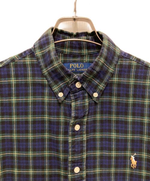 POLO RALPH LAUREN（ポロ・ラルフローレン）POLO RALPH LAUREN (ポロ・ラルフローレン) チェックBDシャツ ブルー×グリーン サイズ:Ｍの古着・服飾アイテム