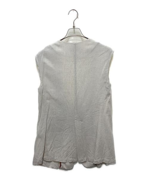 THREE DOTS（スリードッツ）THREE DOTS (スリードッツ) リネンレーヨン ジレ アイボリー サイズ:XSの古着・服飾アイテム