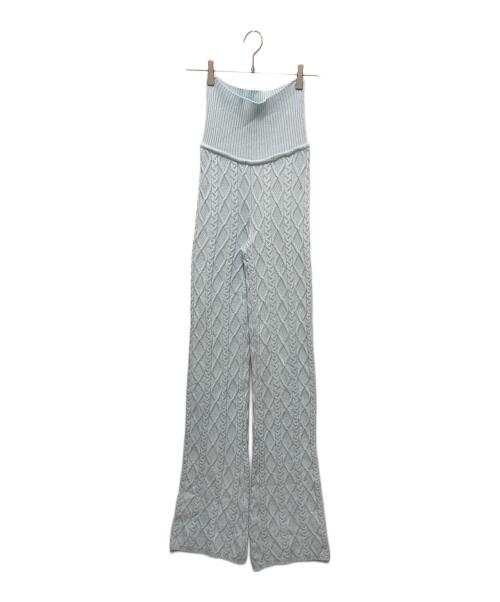 SKIMS（スキムス）SKIMS (スキムス) Cable Knit Straight Leg Pants／ケーブルニットストレートレッグパンツ ブルー サイズ:XSの古着・服飾アイテム