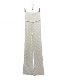 SKIMS（スキムス）の古着「Cable Knit Straight Leg Pants／ケーブルニットストレートレッグパンツ」｜ホワイト