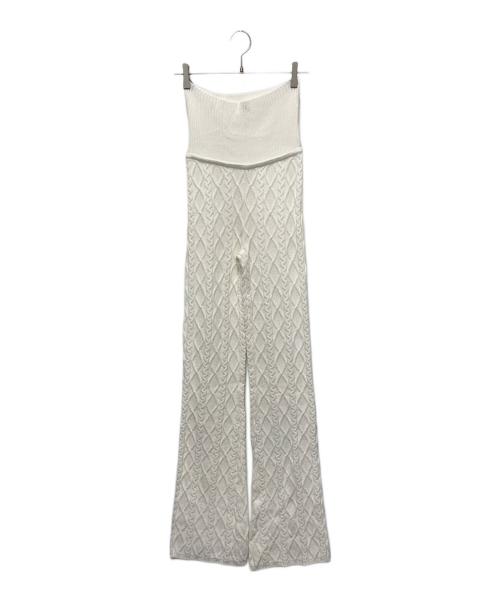 SKIMS（スキムス）SKIMS (スキムス) Cable Knit Straight Leg Pants／ケーブルニットストレートレッグパンツ ホワイト サイズ:Sの古着・服飾アイテム