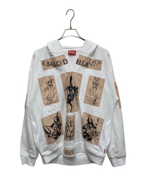 DIESEL（ディーゼル）DIESEL (ディーゼル) Damiano David S-BOXT-HOOD-DD ホワイト サイズ:Ｓの古着・服飾アイテム