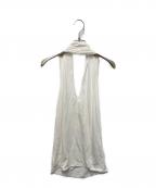 yo BIOTOビオトープ）の古着「rayon bare halter neck」｜ホワイト