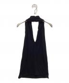 yo BIOTOPヨー ビオトープ）の古着「rayon bare halter neck」｜ブラック