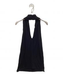 yo BIOTOP（ヨー ビオトープ）の古着「rayon bare halter neck」｜ブラック