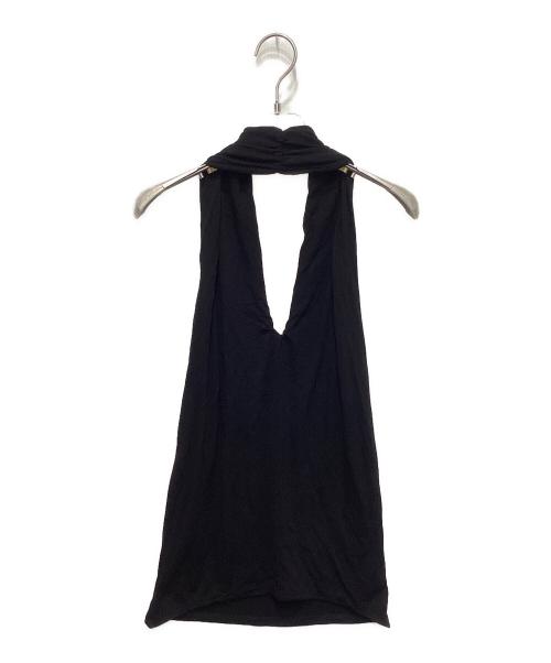 yo BIOTOP（ヨー ビオトープ）yo BIOTOP (ヨー ビオトープ) rayon bare halter neck ブラック サイズ:FREEの古着・服飾アイテム