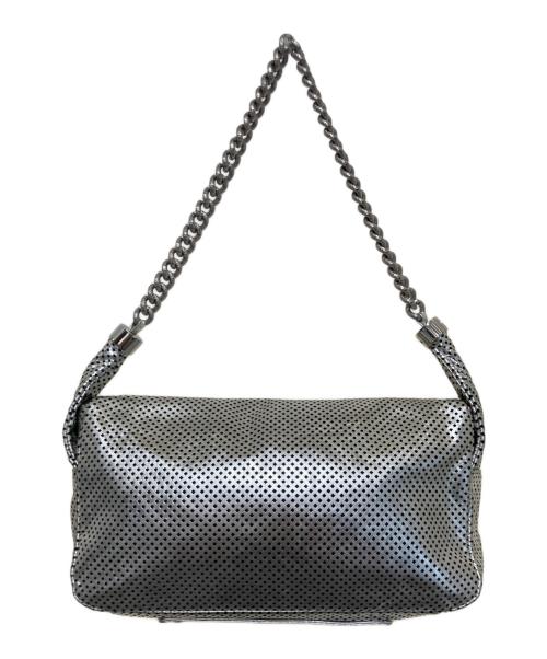 CHANEL（シャネル）CHANEL (シャネル) パンチングチェーンショルダーバッグ シルバーの古着・服飾アイテム