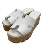 HERMESエルメス）の古着「ウェッジソールサンダル」｜ホワイト