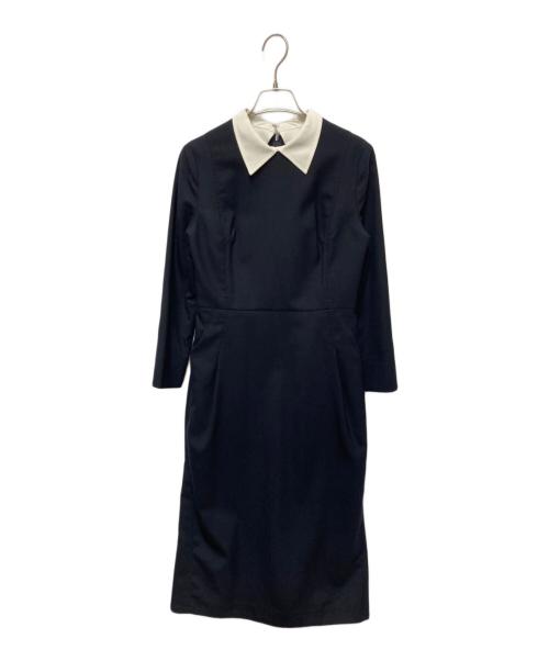 CELFORD（セルフォード）CELFORD (セルフォード) 襟付タイトワンピース ネイビー サイズ:36の古着・服飾アイテム