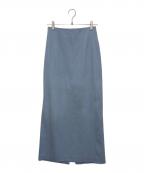 AURALEEオーラリー）の古着「HARD TWIST WOOL DOBBY SKIRT」｜ブルー