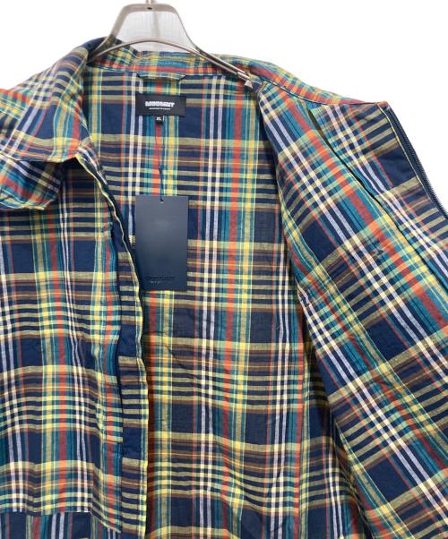 MODMNT（モドメント）MODMNT (モドメント) ジップフーデッドシャツ ネイビー×イエロー サイズ:XLの古着・服飾アイテム
