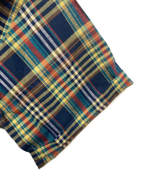 MODMNT（モドメント）MODMNT (モドメント) ジップフーデッドシャツ ネイビー×イエロー サイズ:XLの古着・服飾アイテム