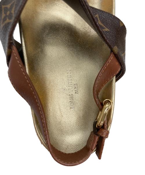 LOUIS VUITTON（ルイ ヴィトン）LOUIS VUITTON (ルイ ヴィトン) モノグラムストラップサンダル ゴールド サイズ:35の古着・服飾アイテム