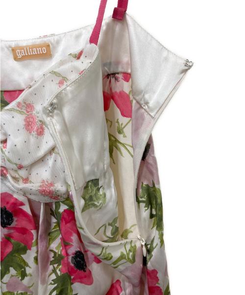 GALLIANO（ガリアーノ）GALLIANO (ガリアーノ) シルクキャミソールワンピース ホワイト サイズ:24/38の古着・服飾アイテム