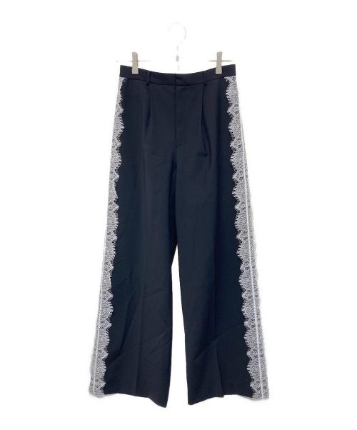 anuans（アニュアンス）anuans (アニュアンス) レーストリムタックパンツ ネイビー サイズ:2の古着・服飾アイテム