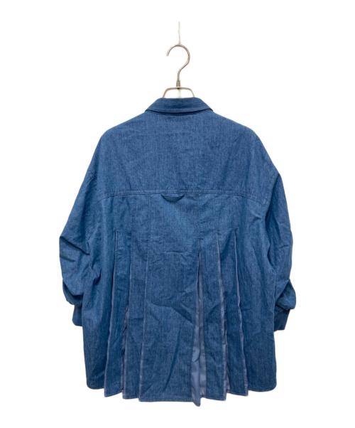 Lallia Mu（ラリア ムー）Lallia Mu (ラリア ムー) オーガンジープリーツデニムシャツ インディゴ サイズ:38の古着・服飾アイテム