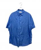 Graphpaperグラフペーパー）の古着「Broad S/S Oversized Regular Collar Shirt」｜ブルー