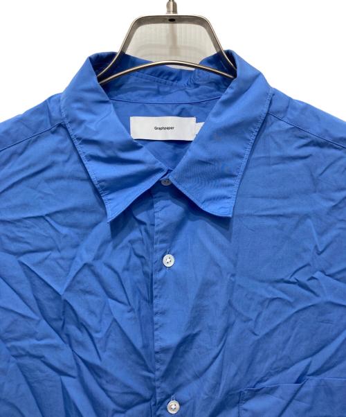 Graphpaper（グラフペーパー）Graphpaper (グラフペーパー) Broad S/S Oversized Regular Collar Shirt ブルー サイズ:1の古着・服飾アイテム