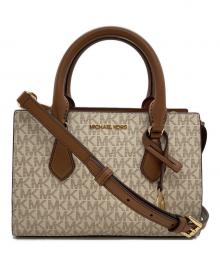 MICHAEL KORS（マイケル・コース）の古着「SHEILA センタージップ サッチェル スモール 2WAYショルダーバッグ」｜ホワイト×ブラウン