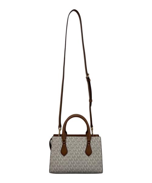 MICHAEL KORS（マイケル・コース）MICHAEL KORS (マイケル・コース) SHEILA センタージップ サッチェル スモール 2WAYショルダーバッグ ホワイト×ブラウンの古着・服飾アイテム